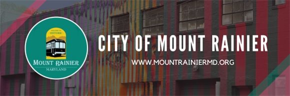 Picture of a mural in Mount Rainier with City Logo 