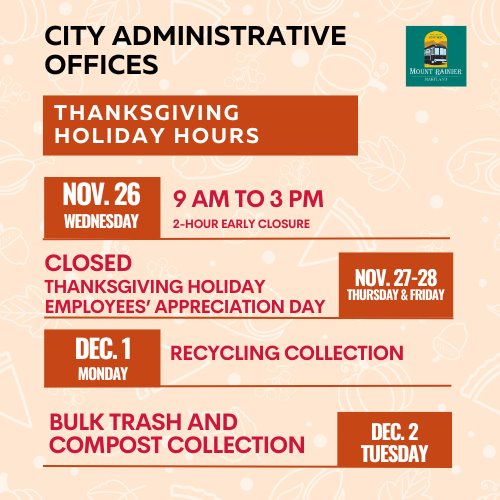 Thanksgiving Holiday Closures