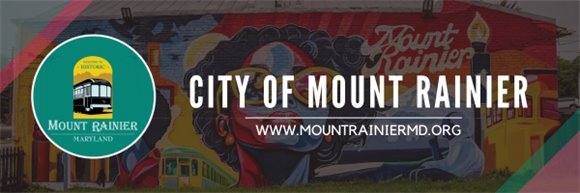 Picture of a mural in Mount Rainier with City Logo 