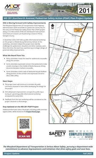 MD 201 (Kenilworth Avenue) Pedestrian Safety Action Plan