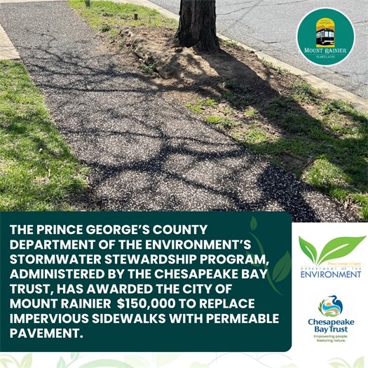 City of Mount Rainier Awarded $150,000 Grant for Stormwater Management Improvements 