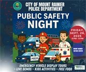 Mount Rainier Police Department Public Safety Night, September 27 